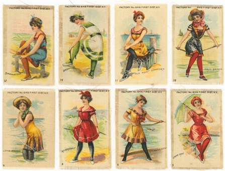 1910s S56 "Bathing Beach Girls" Tobacco Silks Complete Set (25)